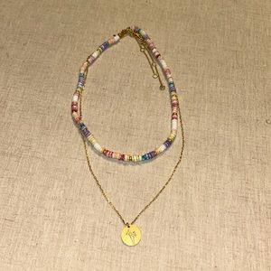 Madewell layered necklace gold & shell necklace
